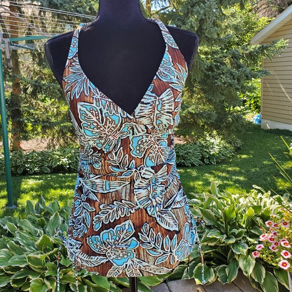 Croft & Barrow Halter Tankini Swim Top - Picture 1 of 8